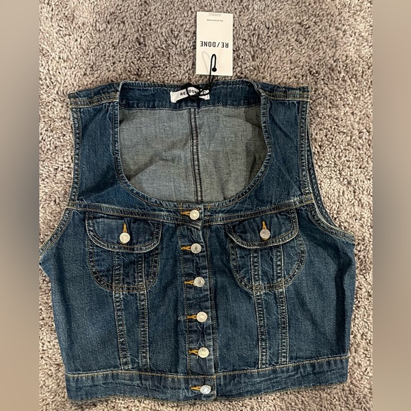 Re/Done Jackets & Blazers - Re/Done Blue Denim Vest